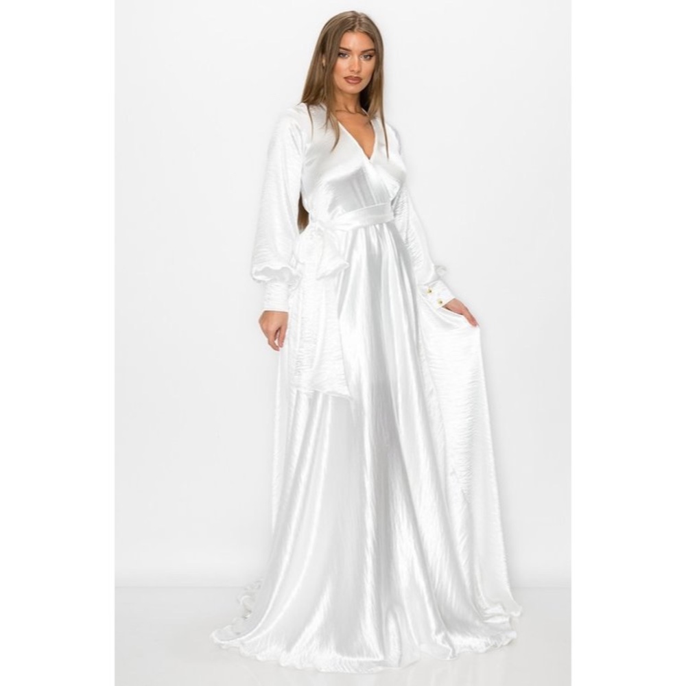 IVORY SATIN MAXI DRESS